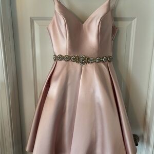 Alyce Paris Soft Blush Satin Dress